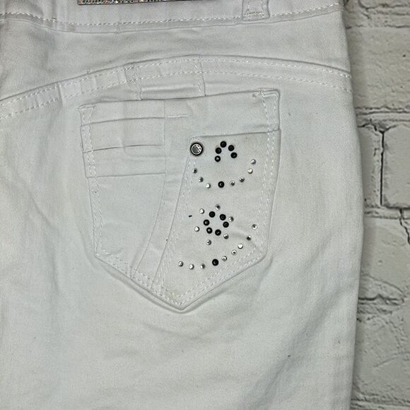 Silver Diva Push Up White distressed Skirt with rhinestones various sizes - Picture 6 of 9